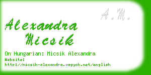 alexandra micsik business card